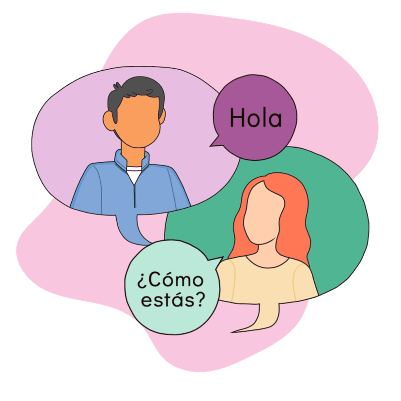 Two people having a Spanish conversation